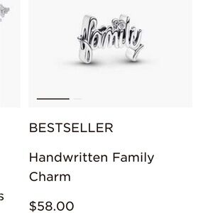 Pandora Handwritten Family Charm